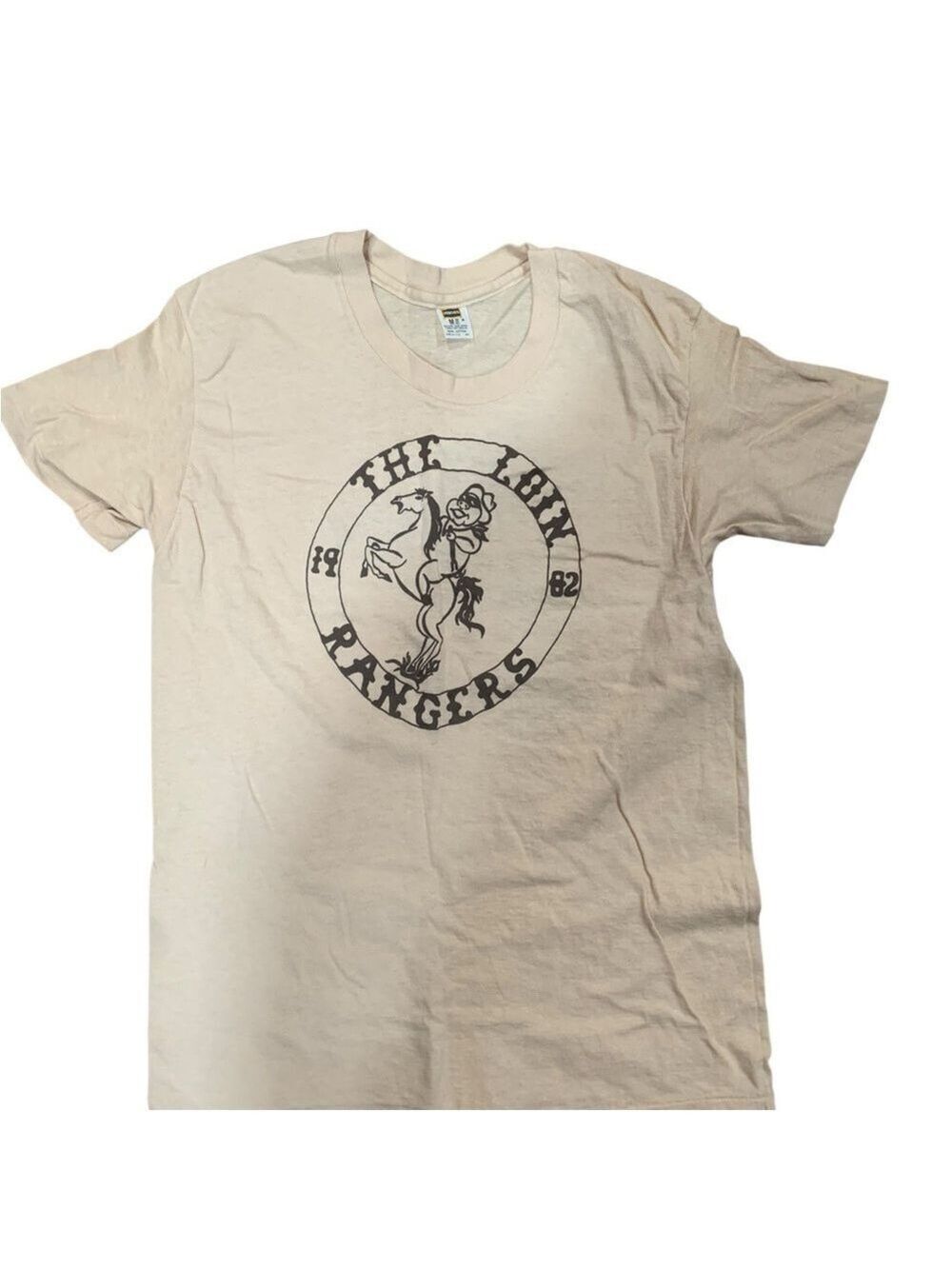 Vntg 80’s Loin Ranger cream colored graphic tshirt size Medium